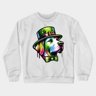 Pointer Dog Celebrates Saint Patrick's Day Cheer Crewneck Sweatshirt